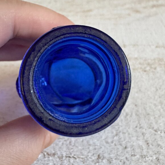 Vintage Cobalt Blue Glass Dog Candy Dispenser Bottle - Picture 5 of 7